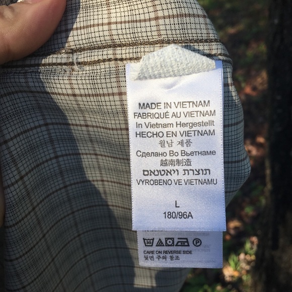 SOLD Marmot Plaid Short Sleeve Button Down Shirt LG EUC - Picture 8 of 8